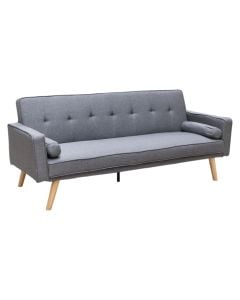 Sofa, 3-seater, textile upholestry, metal feet, bed opsion, dark grew, 178x75/92x73 cm