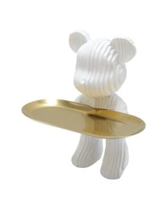 Statujë dekorative, rezin, gri/ floriri, 18x6xH20 cm