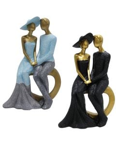 Statujë dekorative, Couple, rezin, e zezë/ bronxi, 19x11xH31.5 cm