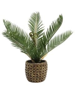 Artificial flower, in pot, plastic, green, Dia.10xH35 cm