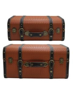 Decorative trunk, brown/ black, (45x30xH22 cm)x(40x22xH16 cm)