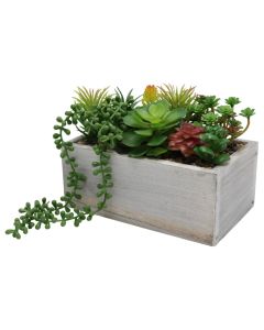 Artificial flower, in pot, plastic, green