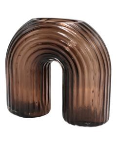 Decorative vase, glass, brown, 21x9xH20 cm