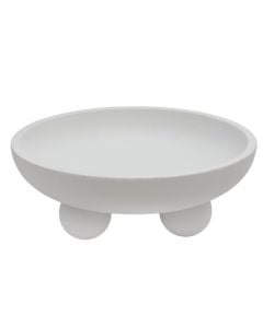 Decorative vase, ceramic, white, 22xH9 cm