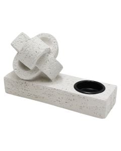 Mbajtëse qiriri, rezinë, e bardhë, 17xH11 cm