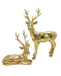 Objekt dekorues, Deer, rezinë, floriri, 26xH28 cm/26xH49 cm