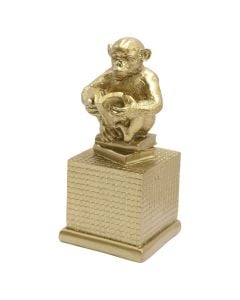 Objekt dekorues, Monkey, rezinë, floriri, 10.5x10.5xH22 cm
