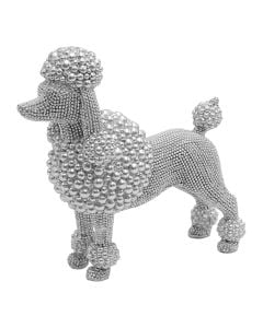 Decorative object, Dog, resin, silver, 7x18xH18.5 cm