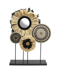 Decorative object, wood, black/brown, 9x30xH43 cm