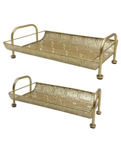 Decorative tray, metal, gold, 30xH42 cm/25xH37 cm