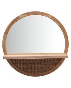 Pasqyrë+varëse rrobash, dru/xham, kafe, 60x12.4xH60 cm