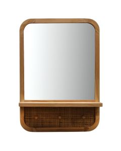 Pasqyrë+varëse rrobash, dru/xham, kafe, 50x12.5xH68 cm