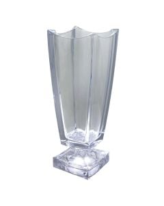 Decorative vase, glass, clear, 13xH36 cm