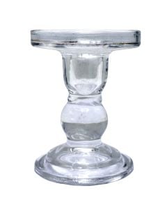 Candle holder, glass, clear, 8.5xH11.5 cm