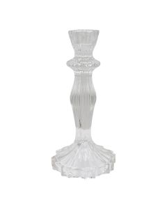 Candle holder, glass, clear, 9.5xH20.5 cm