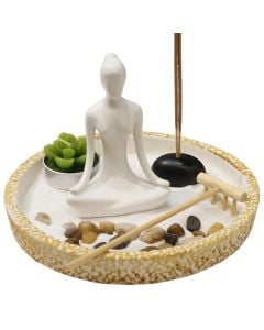 Decorative object, BUDDHA, resin, white, 17×17xH15 cm