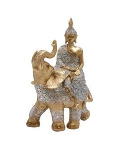 Decorative object, BUDDHA, resine, gold/silver, 16×12xH27 cm