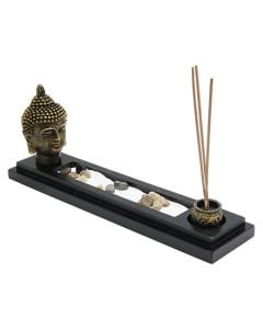 Objekt dekorues, BUDDHA, rezinë, e zezë, 28×6xH11 cm