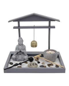 Objekt dekorues, BUDDHA, rezinë, gri, 22×16xH19 cm