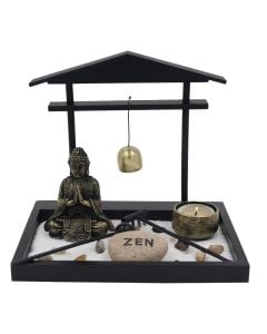 Objekt dekorues, BUDDHA, rezinë, e zezë, 22×16xH19 cm