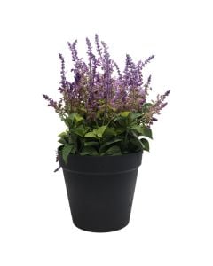 Artificial flower, Lavender, plastic, green/black/purple, 65 cm