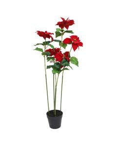 Lule artificiale, plastike, e kuqe, 100 cm