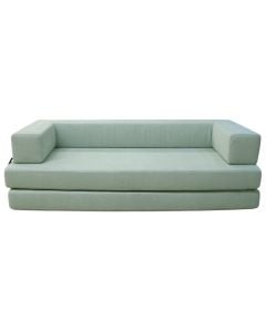 Sofa, textile upholstery, wooden structure, white, 203x79xH67 cm