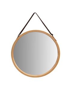 Decorative mirror, bamboo/glass, natural, 40.5x33 cm