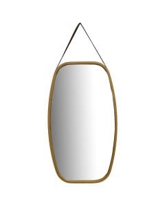 Decorative mirror, bamboo/glass, natural, 74x43 cm