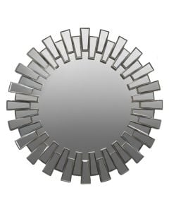 Decorative mirror, metal/glass, silver color, Dia. 80 cm