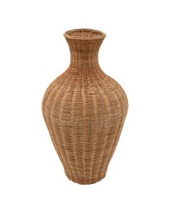 Vazo dekorative, ratani, kafe, 40x40xH70 cm