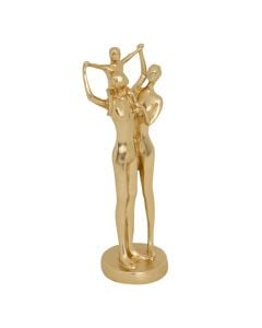 Decorative object, "Family", polyresine, gold, 10.5x8xH28.5 cm