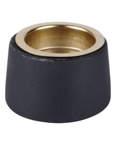 Mbajtëse qiriri, dru/metal, e zezë/floriri, 7x7xH4 cm