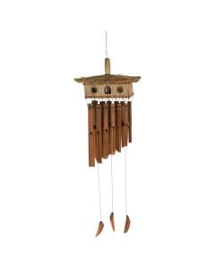 Decorative hanging, Bird House, bamboo, brown, 17x30 cm