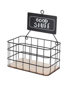 Display rack, MDF/metal, black/brown, 21x13x23.5 cm