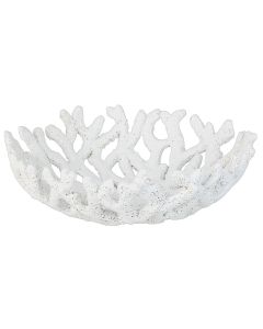 Decorative bowl, Coral, polystone, white, Ø22.5 cm