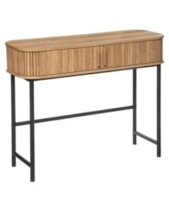 Console table, MDF/steel, natural wood/black, 35x100xH80.5 cm