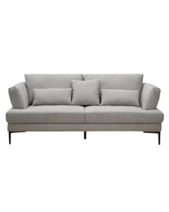 Divan, 3-vendësh, tapiceri tekstili, gri e hapur