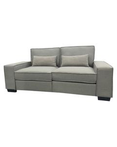 Divan, 2-vendësh, tapiceri tekstili, kornizë druri, këmbë plastike, gri, 180x93xH80 cm