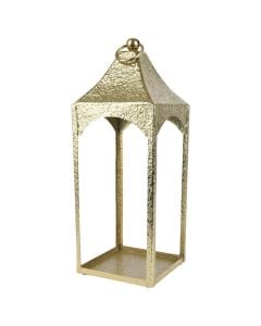 Decorative lantern, metal, gold, 20x20xH53 cm