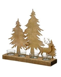 Mbajtëse qiriu, "Drer", dru, floriri, 9x32xH30 cm