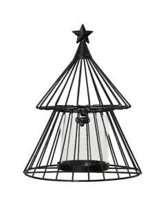 Decorative lantern, iron, black, Ø32xH22 cm