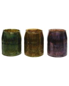 Candle holder, glass, assorted, Ø12xH13 cm