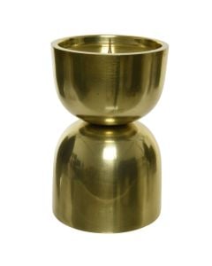 Candle holder, aluminium, gold, Ø9xH14 cm