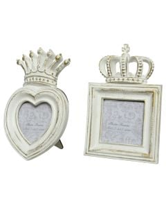 Photo frame, Queen, polyresine, white, 2.5x11xH17.20 cm