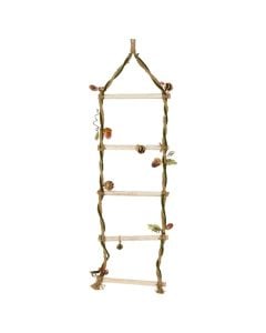 Decorative rope ladder, wood, natural, 35x125 cm