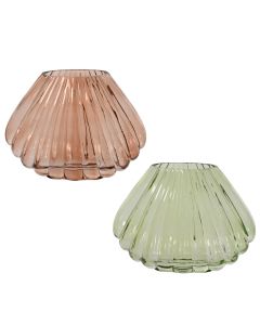 Mbajtëse qiriri, qelqi, të ndryshme, 29x12xH22 cm