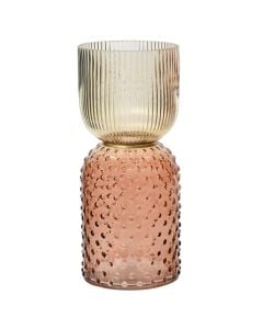 Candle holder, glass, assorted, 13xH30 cm