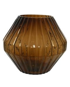 Decorative vase, glass, brown, dia.23xH20 cm