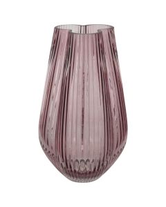 Decorative vase, glass, velvet pink, dia.14,2xH23 cm